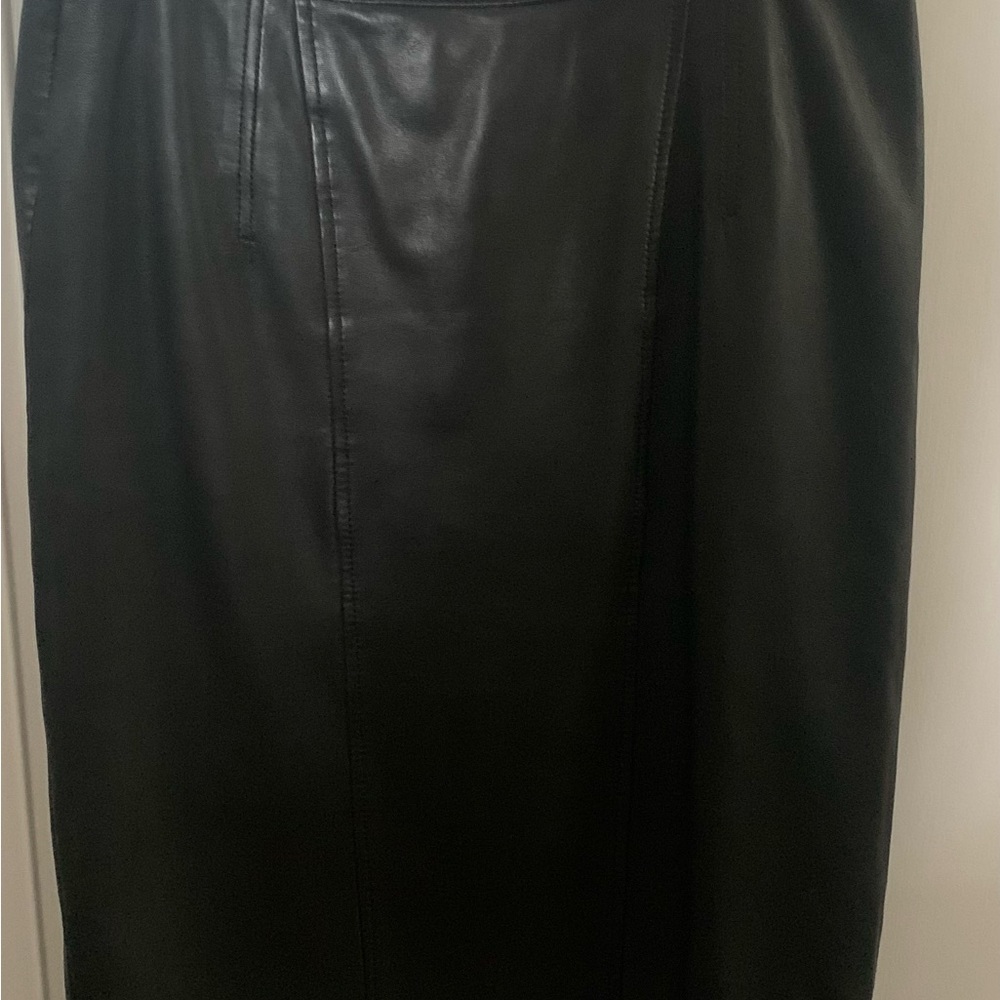 Black Genuine Leather Skirt